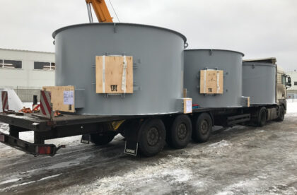 Project cargo loaded on truck. Hacklin Hamiko