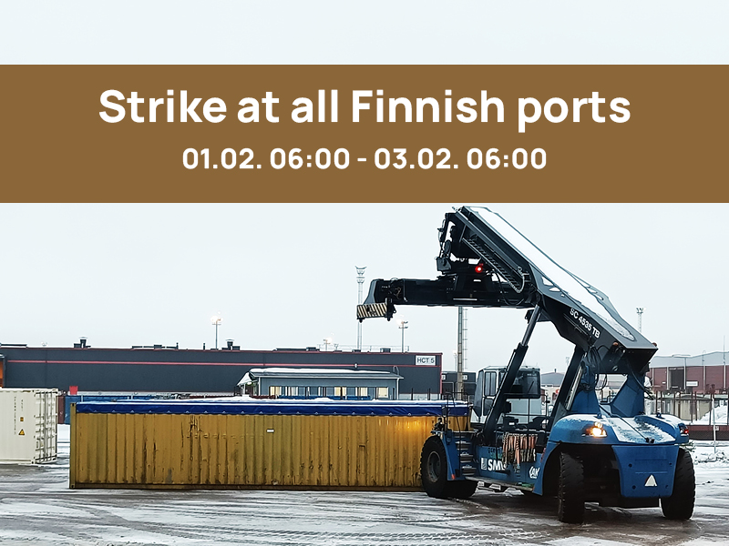 strike finnish ports finland AKT labour union February 2024