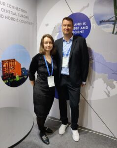 Pasi Luoma and Tatyana Parkko at Trans Kazakhstan transport and logistics exhibition in Astana, Kazakhstan