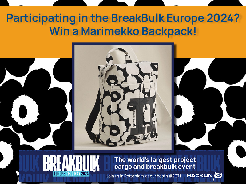 breakbulk Europe 2024 lottery marimekko backpack