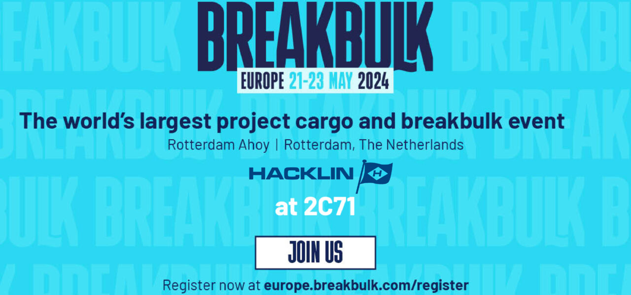 Visit us at breakbulk Europe 2024 in Rotterdam - project cargo and breakbulk event - Hacklin Hamiko