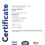 ISO 14001-2015 quality certificate Hacklin Hamiko - forwarding, logistics and storage services 9430-07en