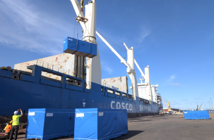 break bulk project vessel unloading in Hamina